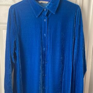 Textured Velvet Boyfriend Button-up